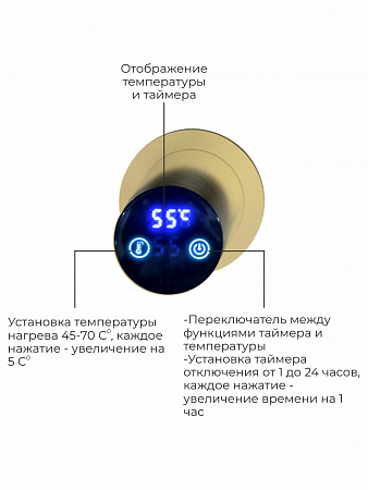 Аккорд П5 500х800 электро Полотенцесушитель TERMINUS Брашированное золото Буйнакск - фото 4