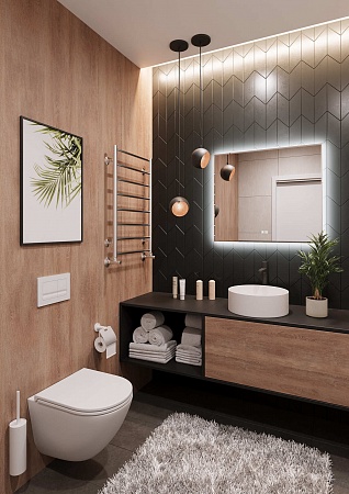 Подвесной унитаз безободковый Terminus Аврора Monolit 495х360 белый Буйнакск - фото 2