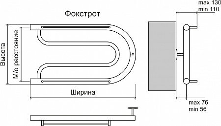 Фокстрот AISI 32х2 320х600 Полотенцесушитель  TERMINUS Буйнакск - фото 3